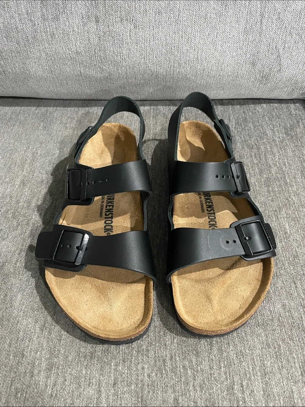 Birkenstock Mens Milano Sandals in Black Size 10 NEW!